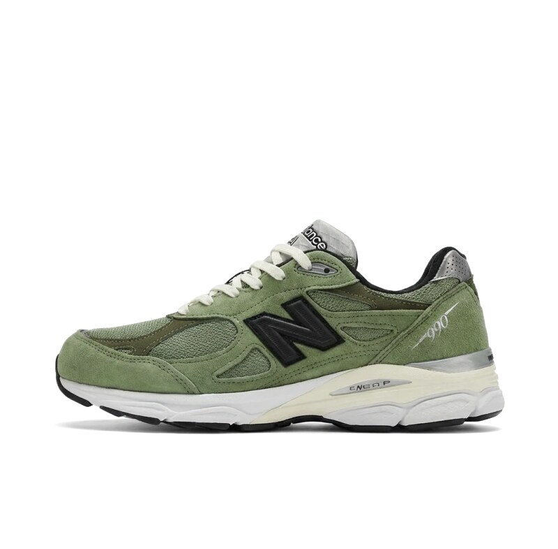 New Balance 990 series retro-style olive green sports shoes