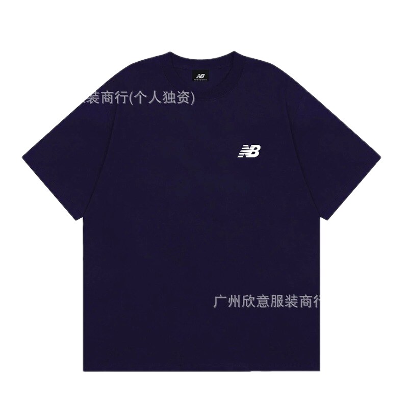 New Balance Casual Series Minimalist Style Navy Blue Short-sleeve T-shirt