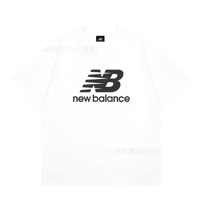 New Balance Casual Trendy White Printed Short-sleeve T-shirt