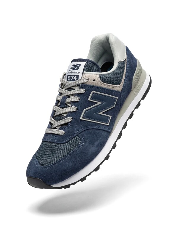 New Balance retro dark blue sports shoes