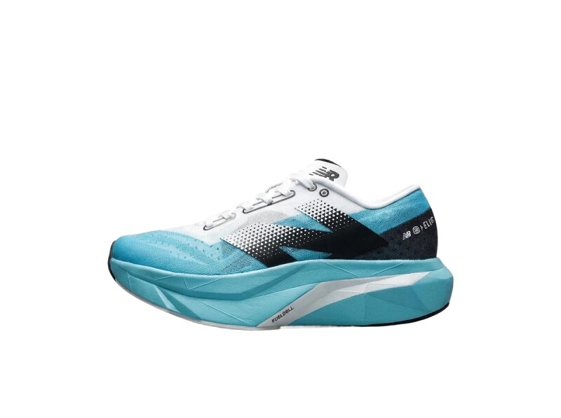New Balance retro-style blue and white shoes