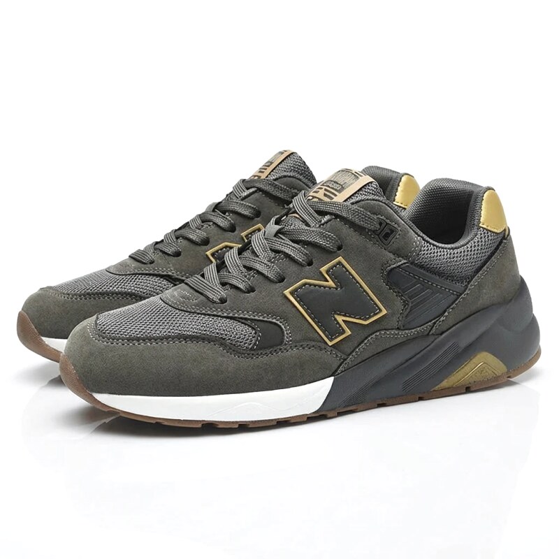 New Balance retro-style gray-brown sports shoes