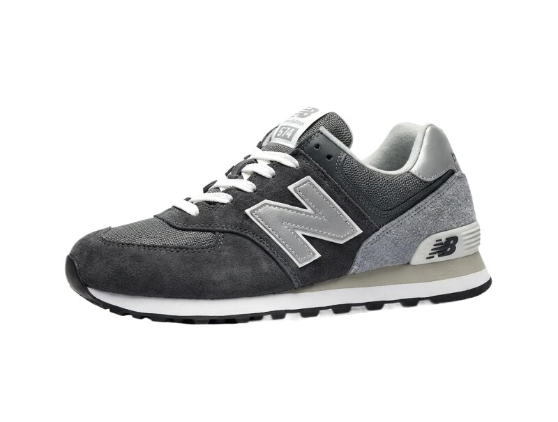 New Balance retro-style grey and black sports shoes