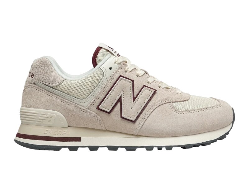 New Balance retro-style light gray sports shoes