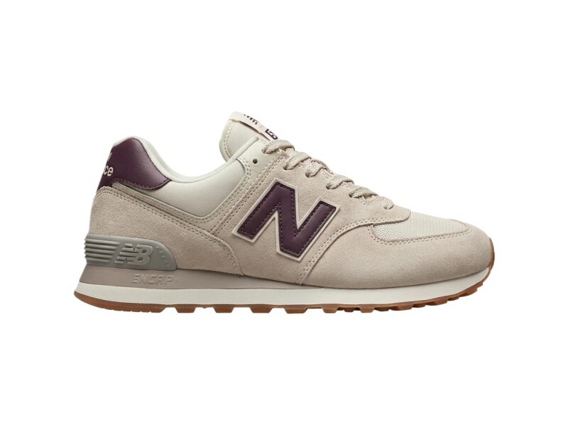 New Balance retro-style light gray sports shoes