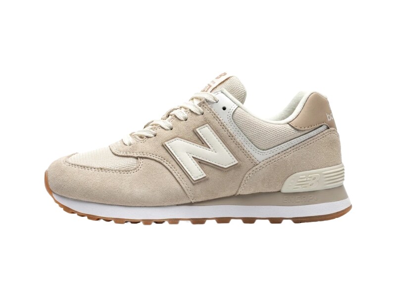 New Balance retro-style light gray sports shoes