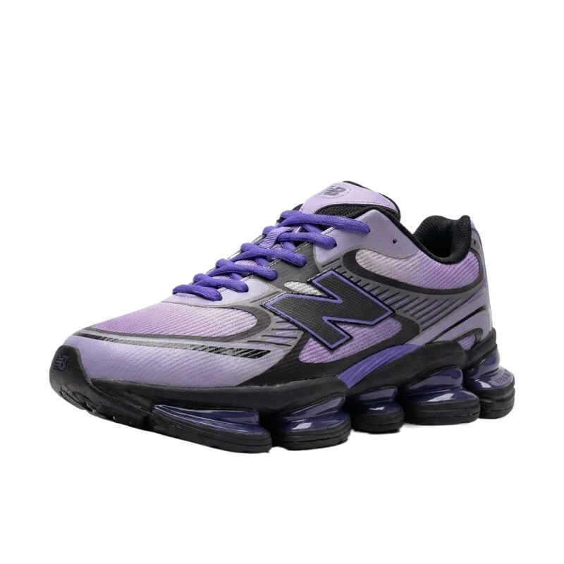 New Balance retro-style purple-gray sports shoes