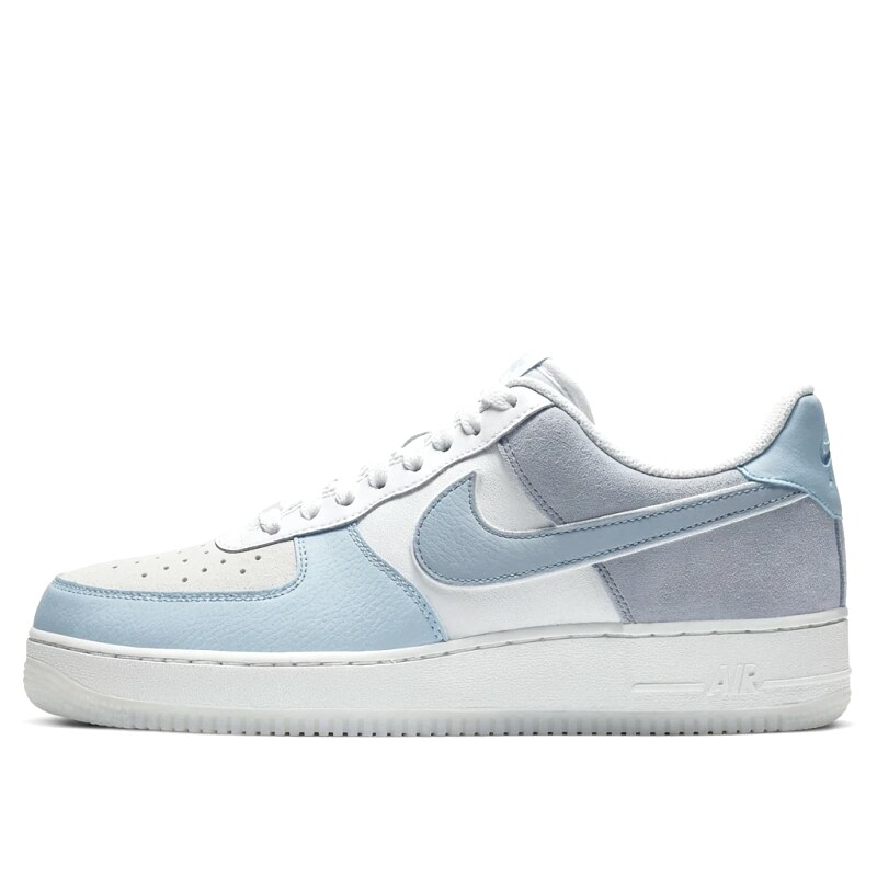 Nike Air Force 1 light blue and white sneakers