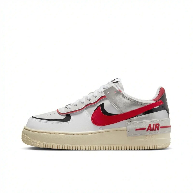 Nike Air Force 1 red and white sports shoes