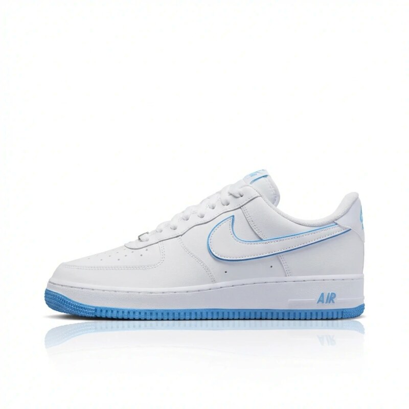 Nike Air Force 1 Simple White and Blue Shoes