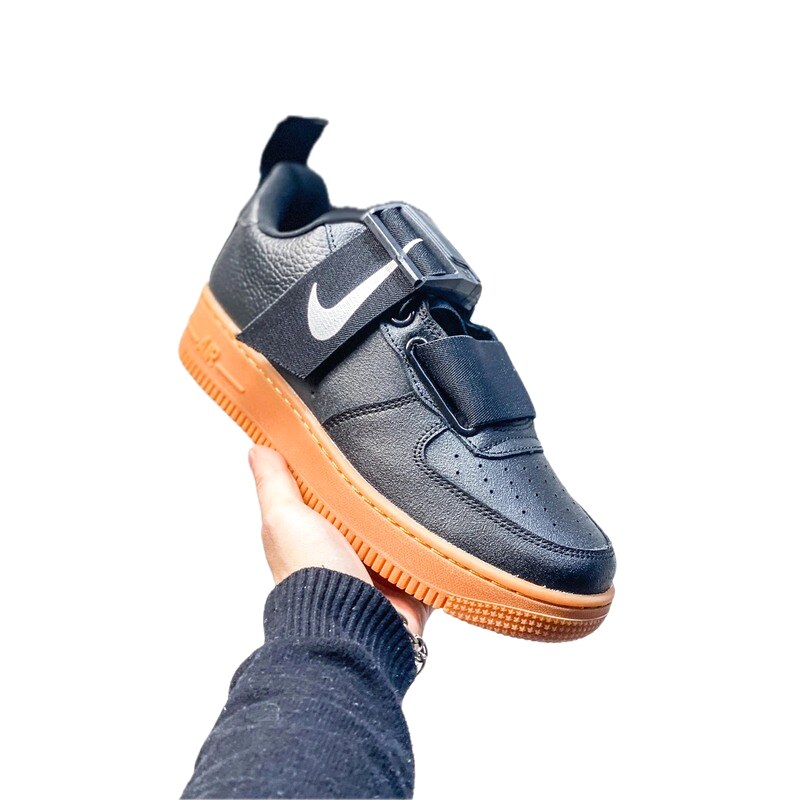 Nike Air Force 1 Trendy Cool Black and Orange Shoes
