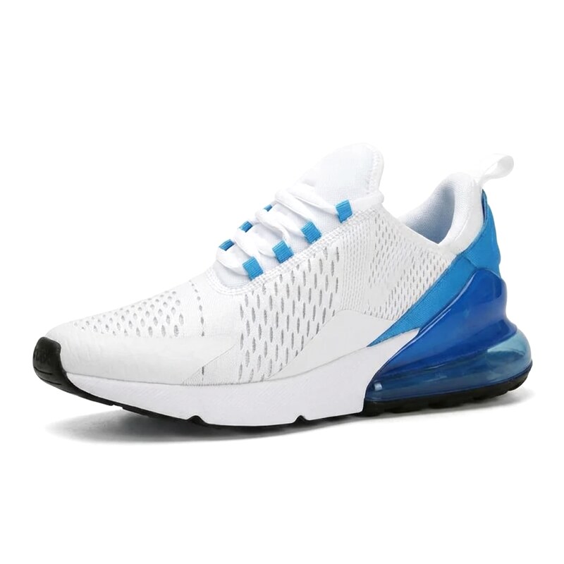 Nike Air Max white and blue sporty running shoes