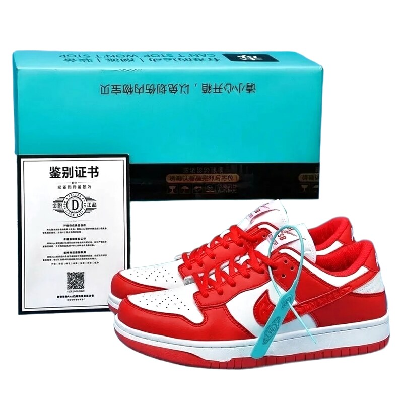 Nike Dunk Red and White Trendy Cool Board Shoes