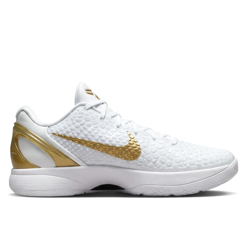 Nike Kobe series fashionable white and gold sneakers.