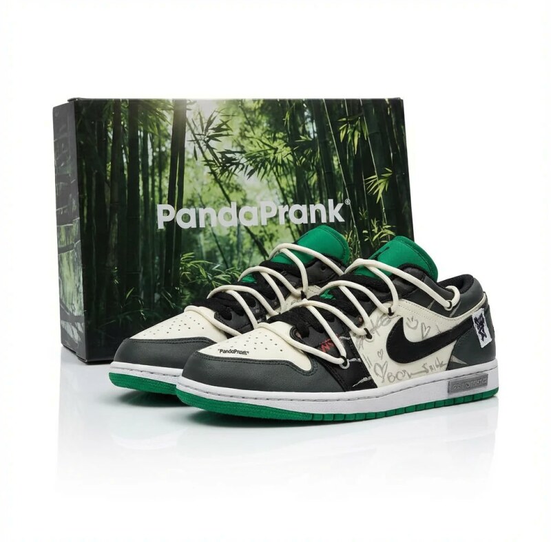 Nike Panda Prank Series Retro Style Gray-Green Shoes