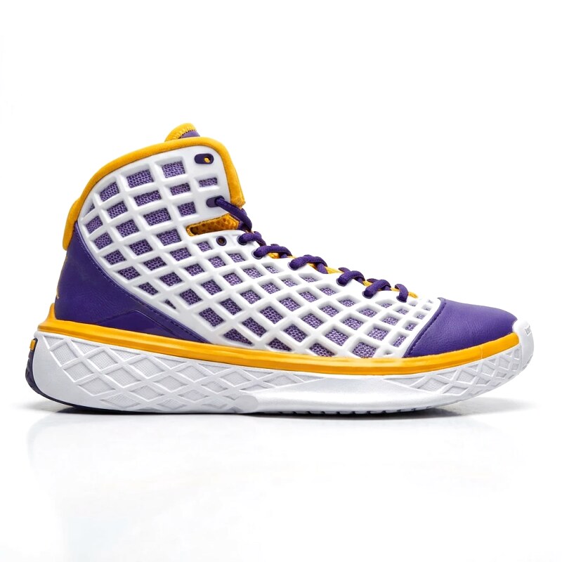 Nike retro purple-yellow-white basketball shoes