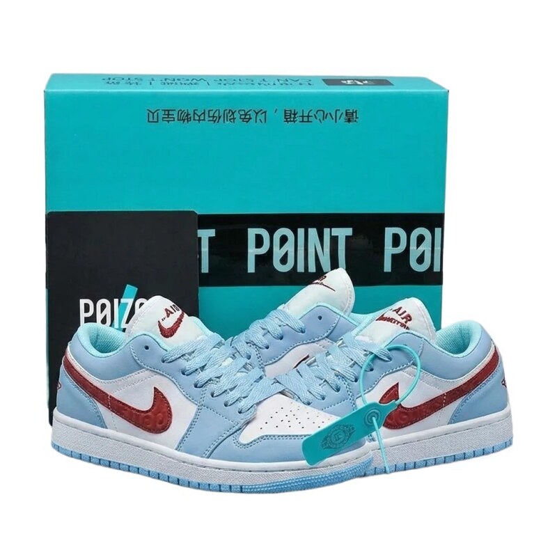 Nike retro-style red, white and blue athletic shoes