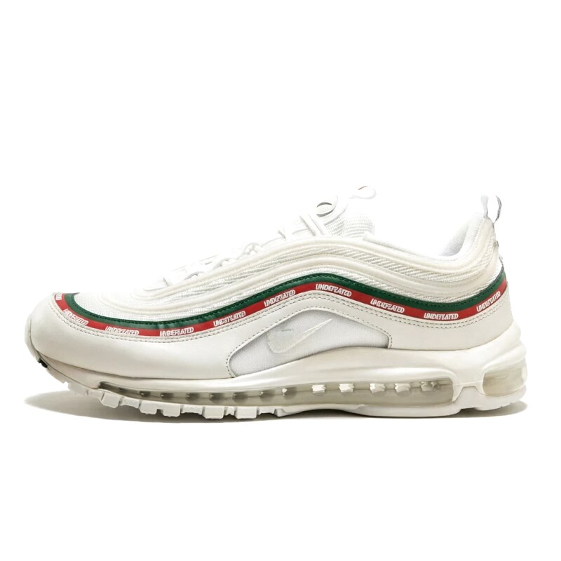 Nike retro-style red, white and green striped shoes