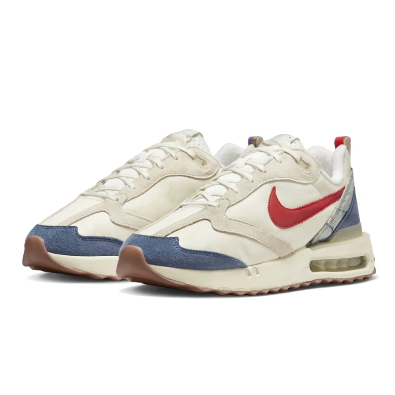 Nike retro-style white, red and blue sports shoes