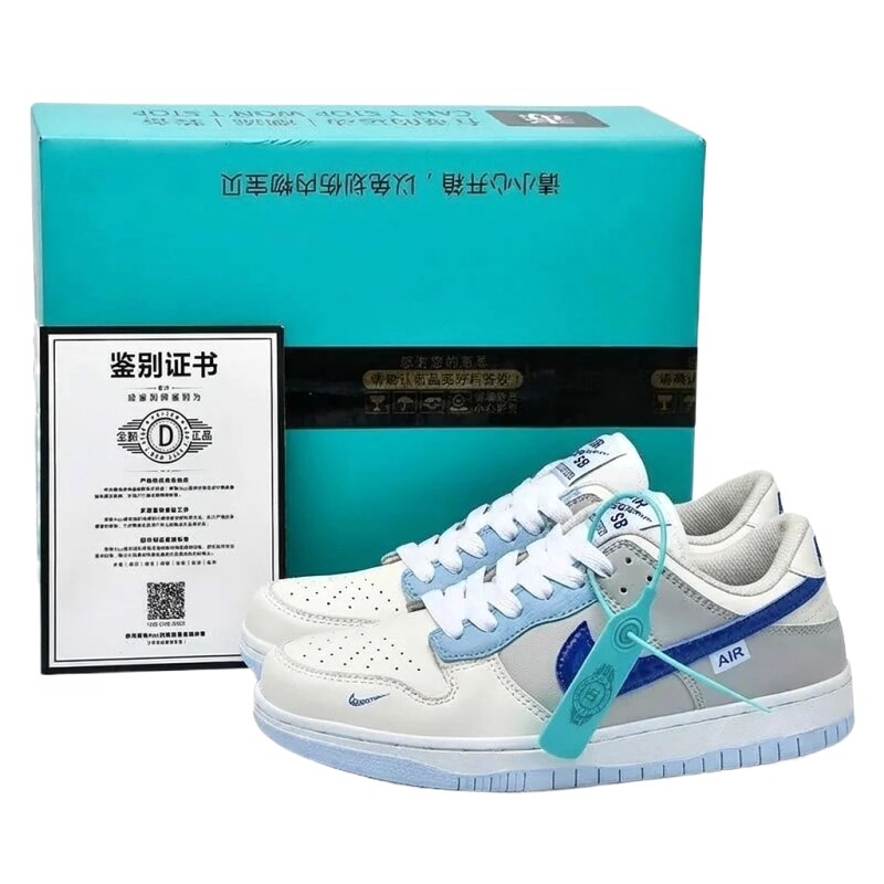 Nike retro white and blue sports shoes