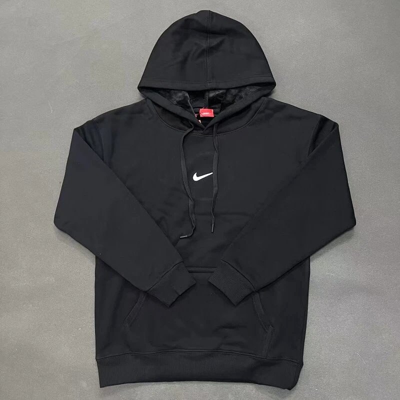 Nike Small Chest-Logo Detail Small-Logo Detail Black Zip Hoodie Layered Outfit Swoosh