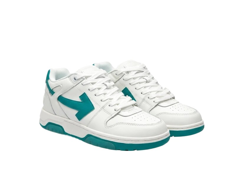 Off-White Arrow Series White and Green Sneakers