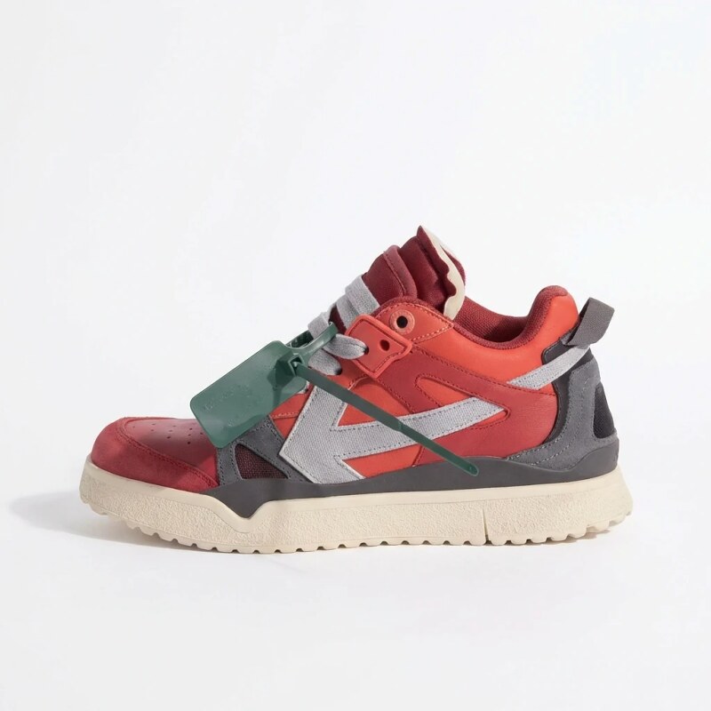 Off-White casual style red and grey sports shoes