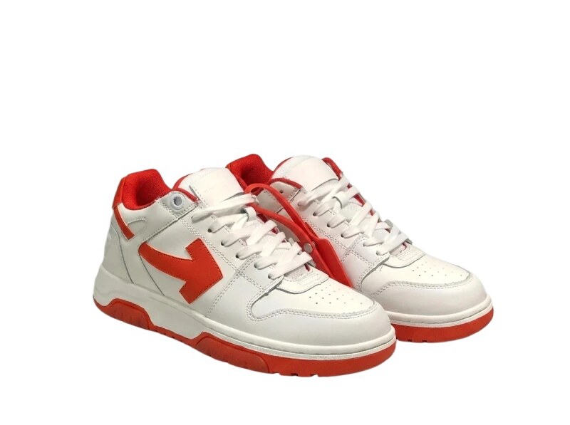 Off-White casual style white and red sports shoes