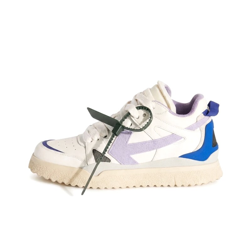 Off-White casual style white, purple and blue sports shoes