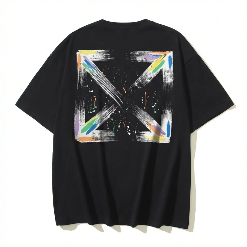 Off-White graffiti-style black T-shirt