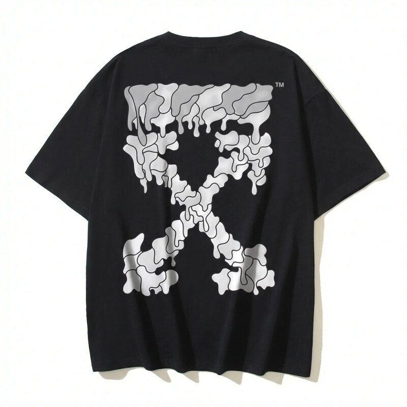 Off-White Lava Style Black T-shirt