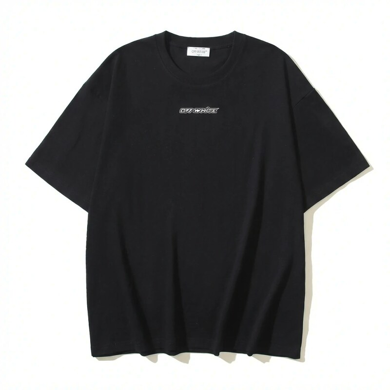Off-White minimalist style black T-shirt