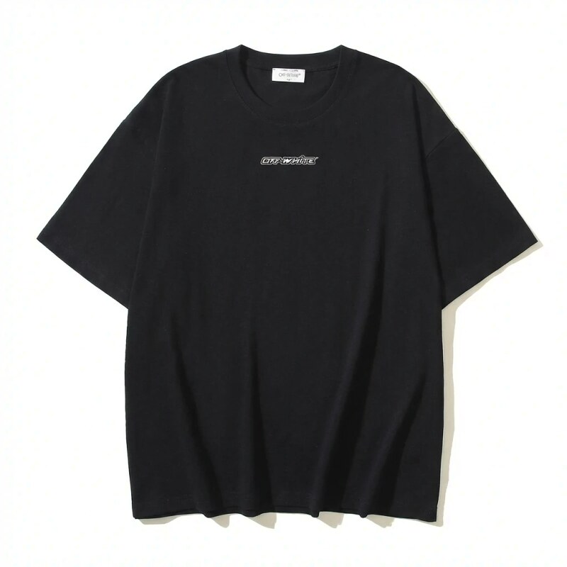 Off-White minimalist style black T-shirt