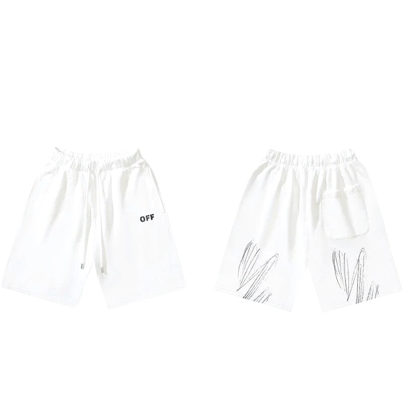 Off-White minimalist style white shorts