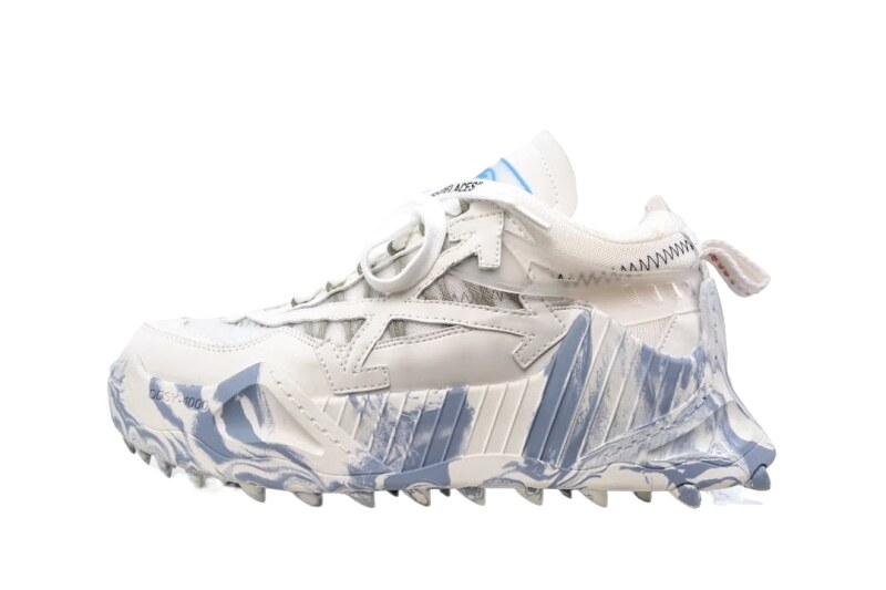 Off-White Retro Style Gray and White Sports Shoes
