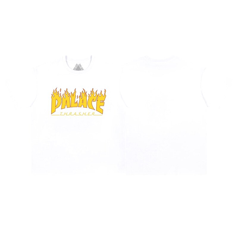 Palace Flame Co-branded Street Style White T-shirt