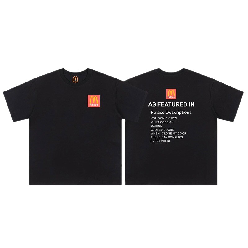 Palace x McDonald's Co-branded Street Style Black T-shirt