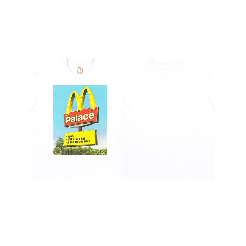 Palace x McDonald's Co-branded Street Style White T-Shirt