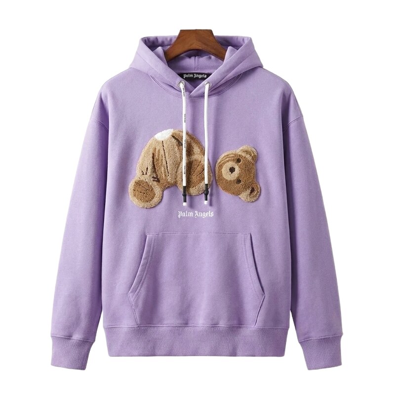 Palm Angels Bear Trend Brand Light Purple Sweatshirt
