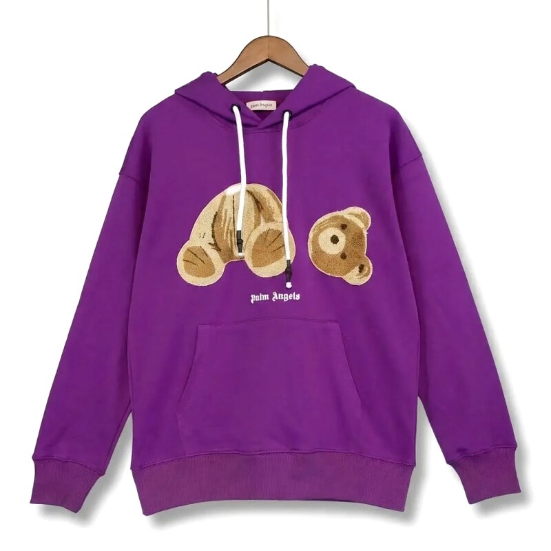 Palm Angels Bear Trend Brand Purple Sweatshirt