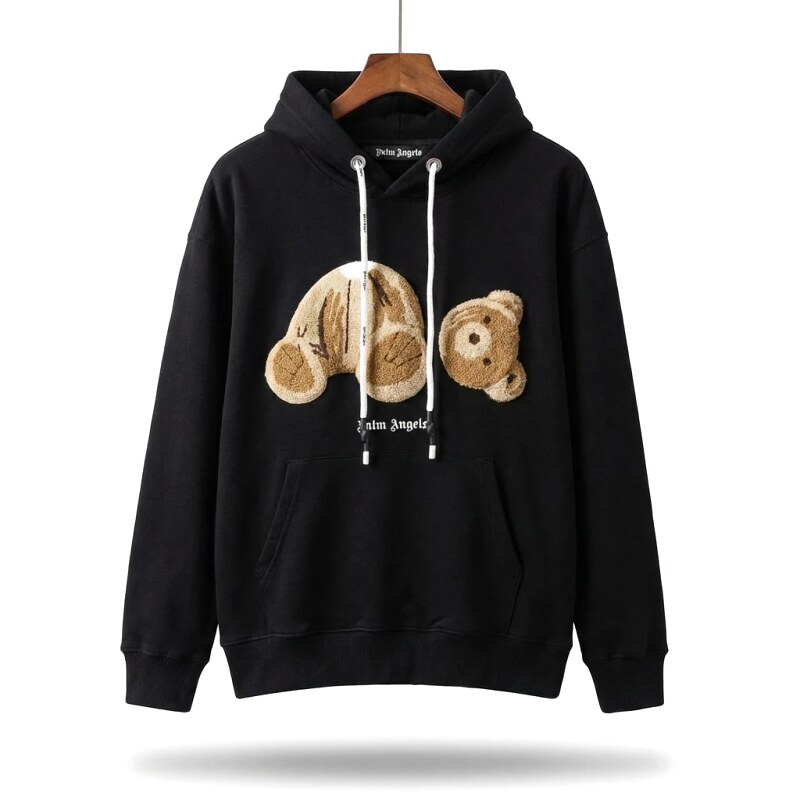 Palm Angels Bear Trendy Brand Black Sweatshirt