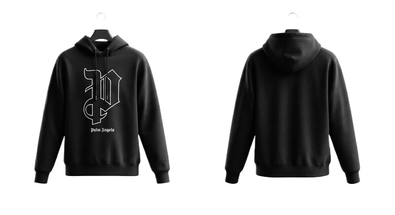 Palm Angels Gothic Style Black Sweatshirt