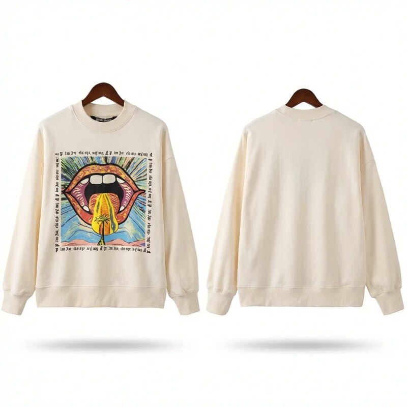 Palm Angels Printed Trendy and Cool Style Sweatshirt