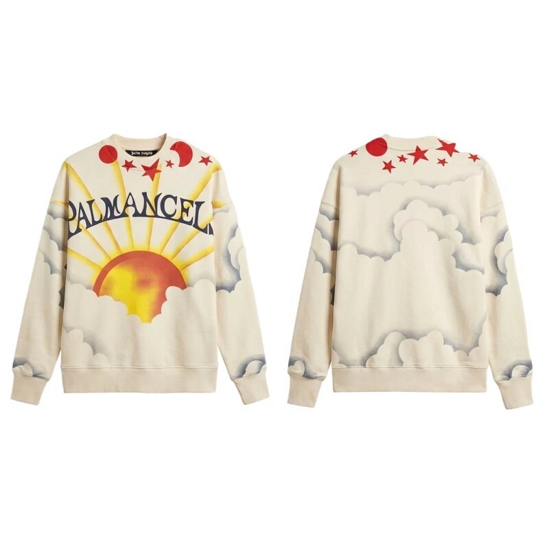 Palm Angels Sun Print Casual Style Sweatshirt