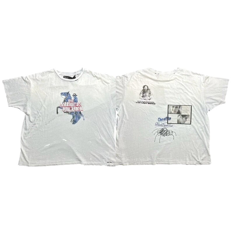 Paly Hollywood American Print Retro White T-shirt
