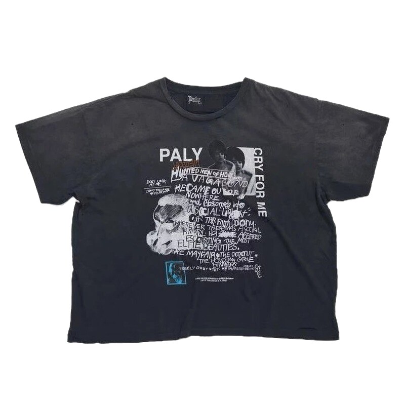 Paly Hollywood Graffiti Vintage Black T-Shirt