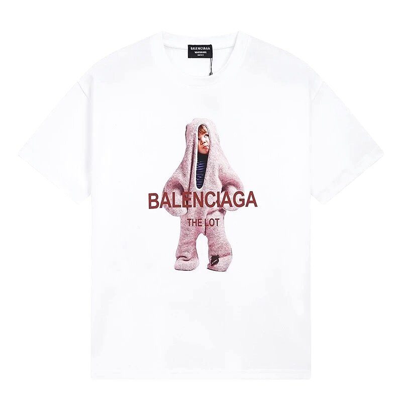 Parisian-style printed white T-shirt