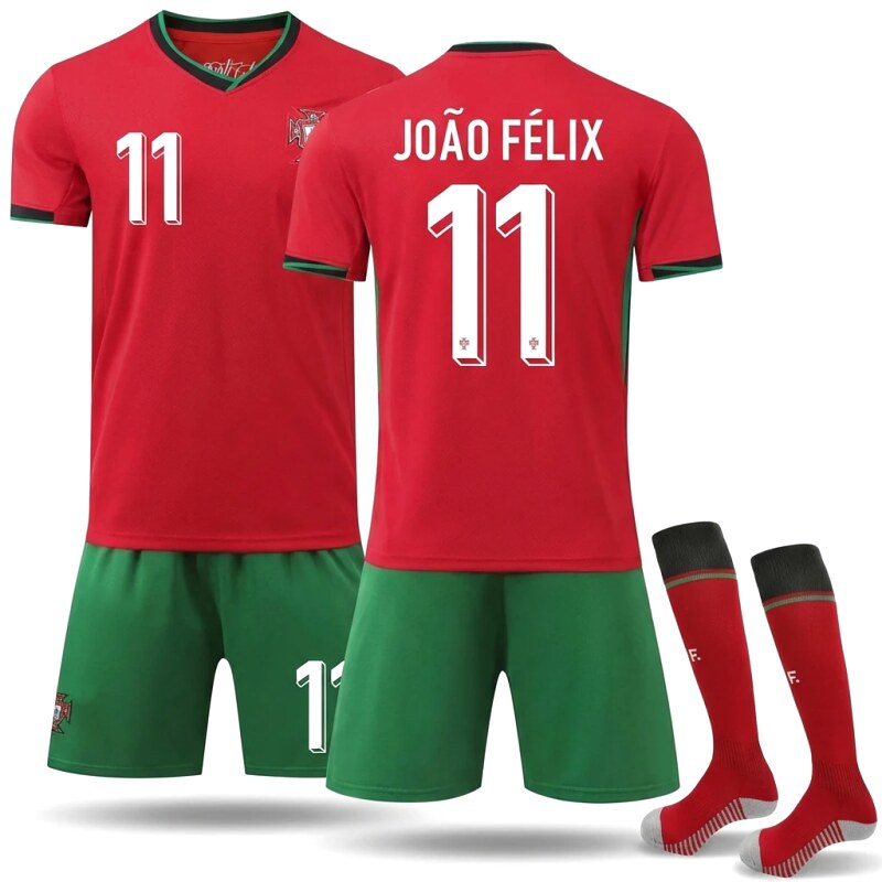 Portuguese No. 11 red football jersey