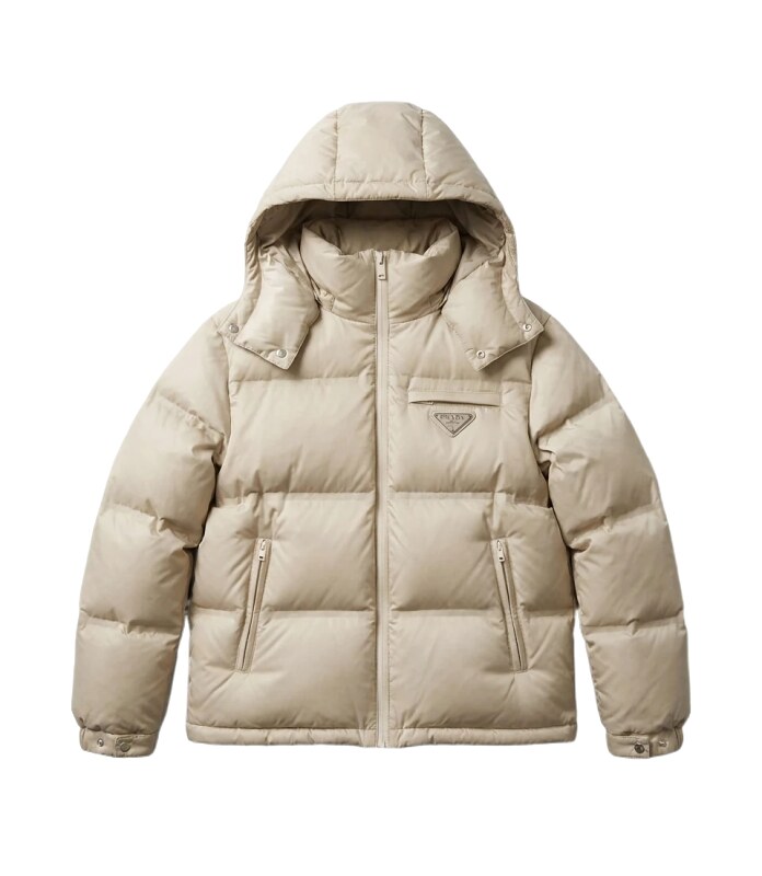 Prada classic style fashionable beige down jacket