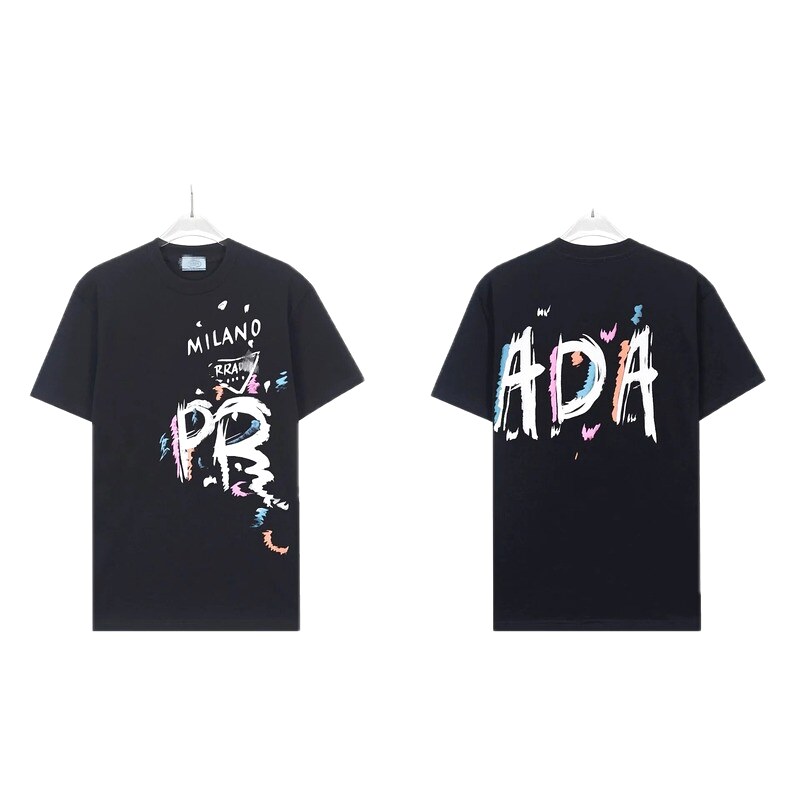 Prada Graffiti Collection Street Style Black T-Shirt